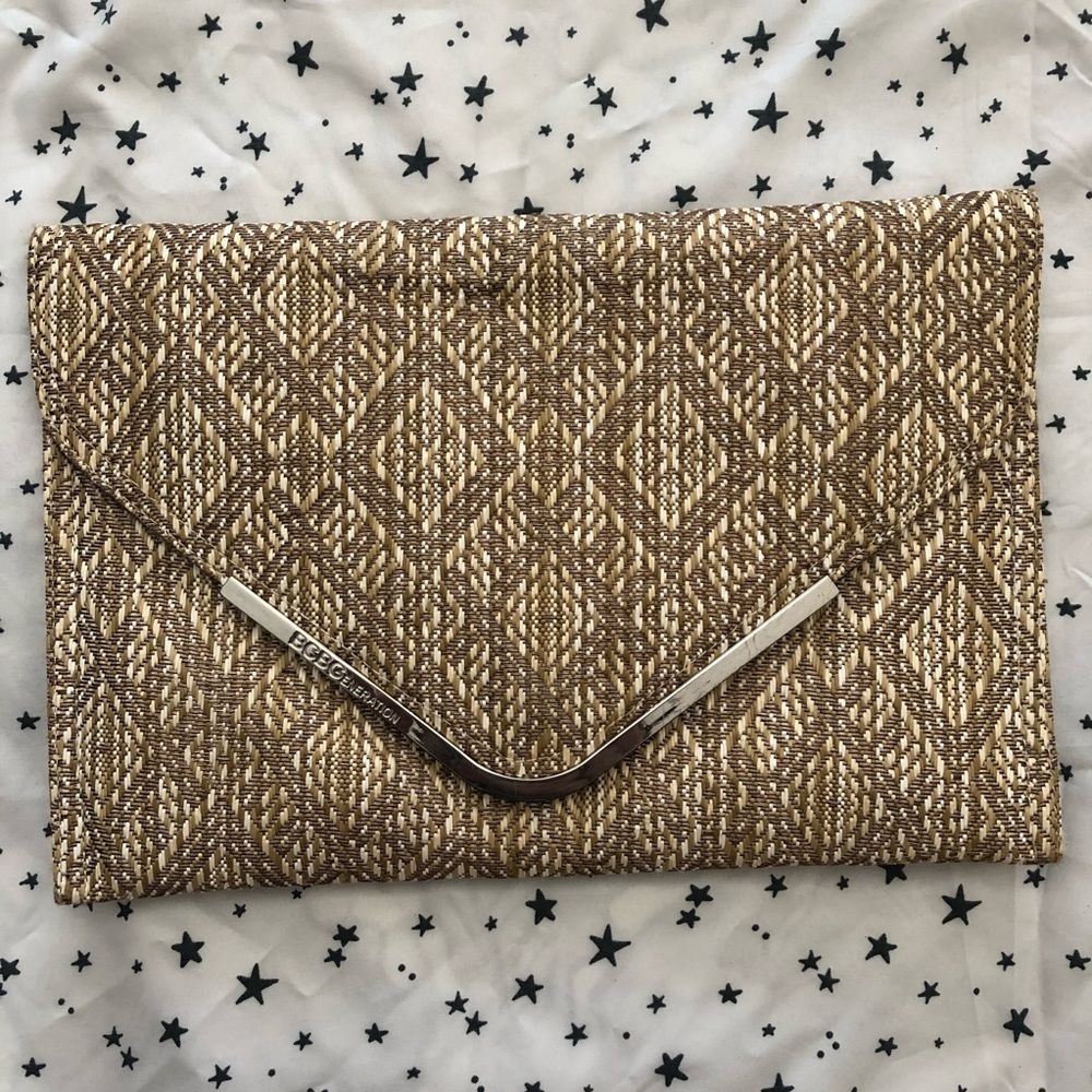 BCBG Straw Clutch